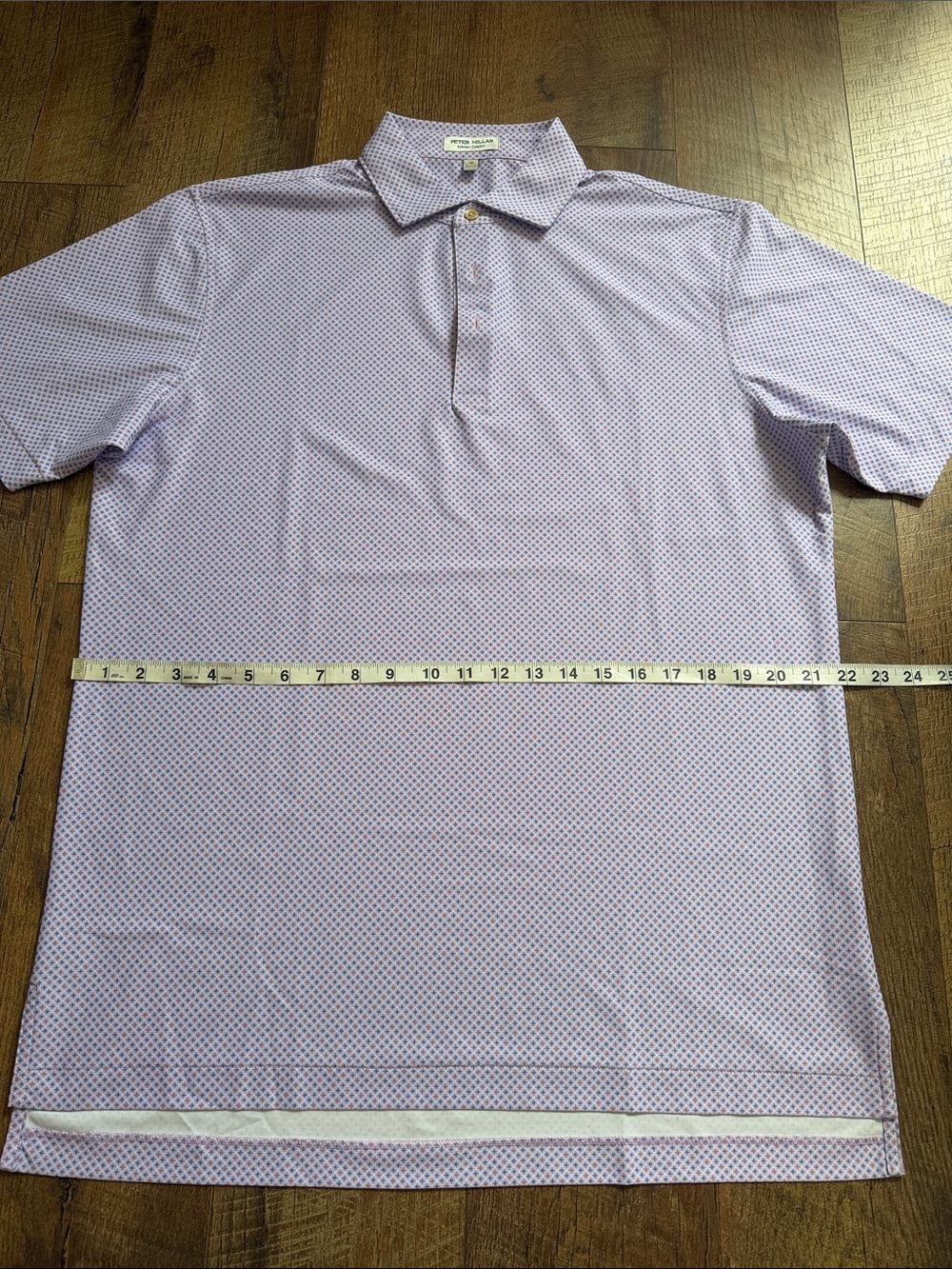 Peter Millar Lavender Micro-Print Polo Shirt - Picture 4 of 9